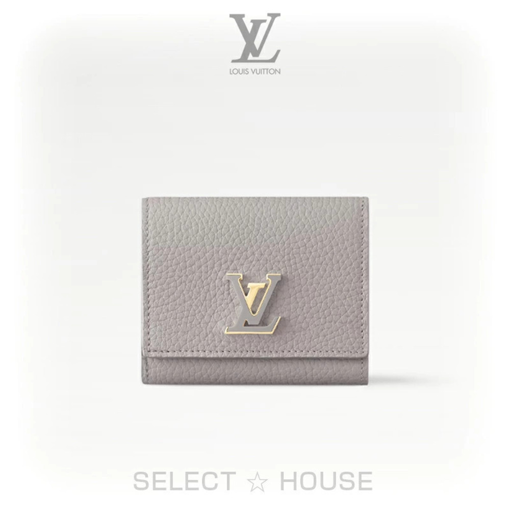 Louis Vuitton Portefeuille Capucines Wallet Leather Silver